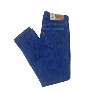 NWT Levis Middy Straight Leg Jeans Women's 29 Blue Dark Wash Mid Rise Cotton